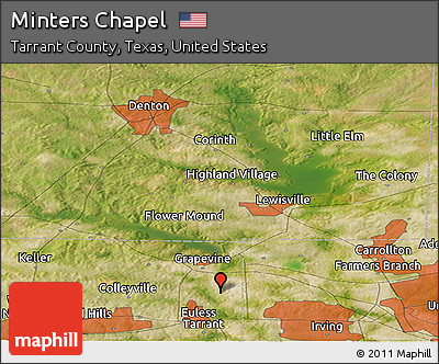 Satellite Panoramic Map of Minters Chapel