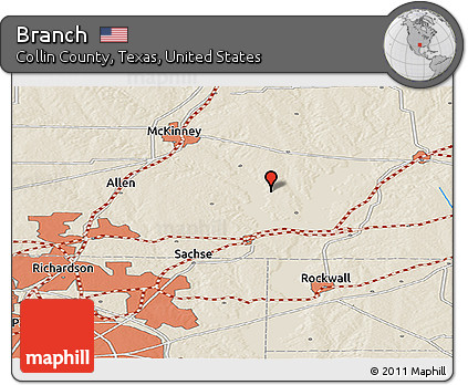 Shaded Relief Panoramic Map of Branch