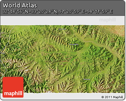 Satellite 3D Map of the Area around 33° 4' 42" N, 97° 49' 29" E