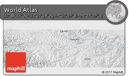 Physical Panoramic Map of the Area around 33° 4' 42" N, 97° 49' 29" E