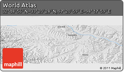 Physical Panoramic Map of the Area around 33° 4' 42" N, 97° 49' 29" E