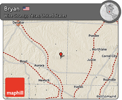 Shaded Relief 3D Map of Bryan