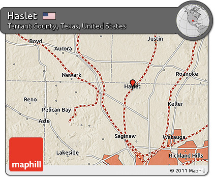 Shaded Relief 3D Map of Haslet