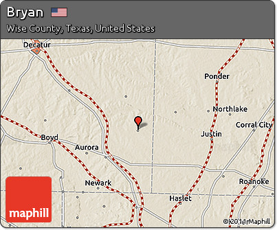 Shaded Relief 3D Map of Bryan