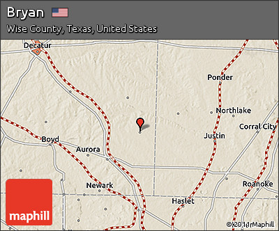 Shaded Relief 3D Map of Bryan