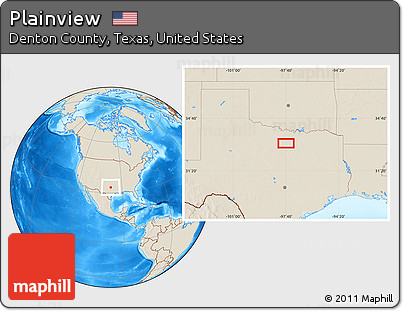 Shaded Relief Location Map of Plainview