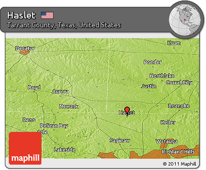 Physical Panoramic Map of Haslet