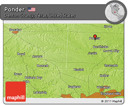 Physical Panoramic Map of Ponder