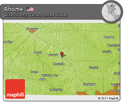 Physical Panoramic Map of Rhome