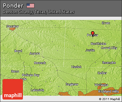Physical Panoramic Map of Ponder
