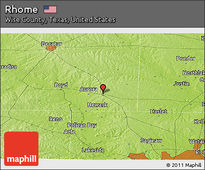 Physical Panoramic Map of Rhome