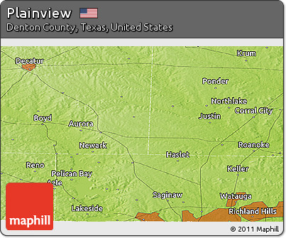 Physical Panoramic Map of Plainview