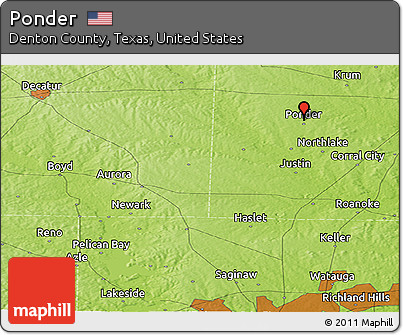 Physical Panoramic Map of Ponder
