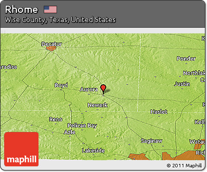 Physical Panoramic Map of Rhome