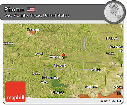 Satellite Panoramic Map of Rhome