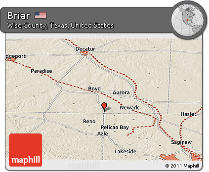 Shaded Relief Panoramic Map of Briar