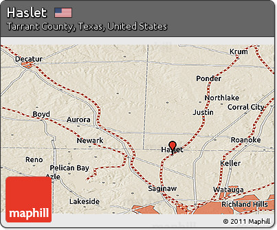 Shaded Relief Panoramic Map of Haslet