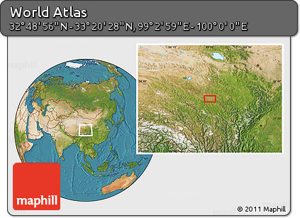 Satellite Location Map of the Area around 33° 4' 42" N, 99° 31' 30" E