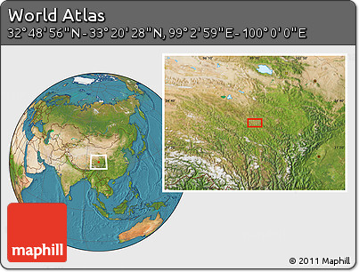 Satellite Location Map of the Area around 33° 4' 42" N, 99° 31' 30" E