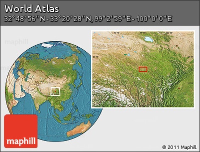 Satellite Location Map of the Area around 33° 4' 42" N, 99° 31' 30" E