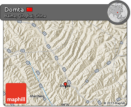 Shaded Relief Map of Domta