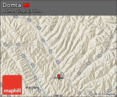 Shaded Relief Map of Domta