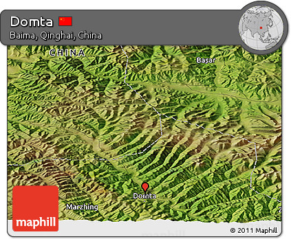 Satellite Panoramic Map of Domta