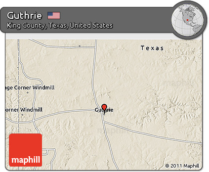 Shaded Relief 3D Map of Guthrie