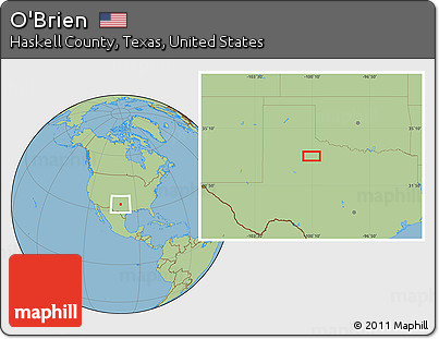 Savanna Style Location Map of O'Brien