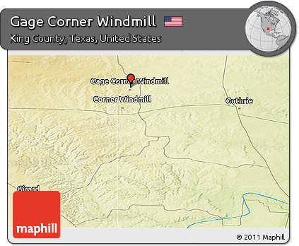 Physical Panoramic Map of Gage Corner Windmill