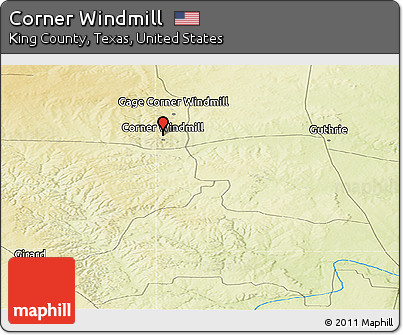 Physical Panoramic Map of Corner Windmill
