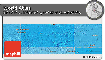 Political Panoramic Map of the Area around 33° 32' 52" N, 100° 13' 29" W