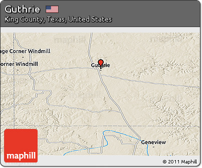 Shaded Relief Panoramic Map of Guthrie