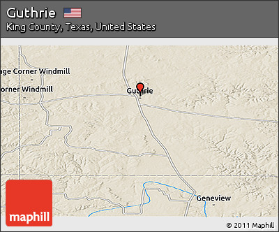 Shaded Relief Panoramic Map of Guthrie
