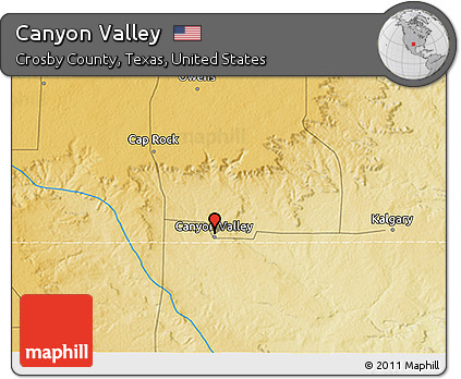 Physical 3D Map of Canyon Valley