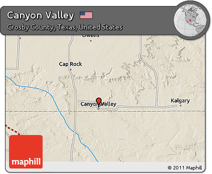 Shaded Relief 3D Map of Canyon Valley