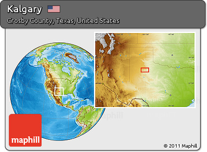 Physical Location Map of Kalgary