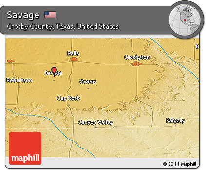 Physical Panoramic Map of Savage