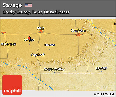 Physical Panoramic Map of Savage