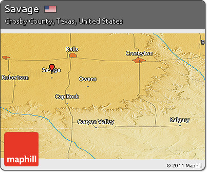 Physical Panoramic Map of Savage