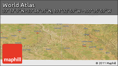 Satellite Panoramic Map of the Area around 33° 32' 52" N, 101° 4' 29" W