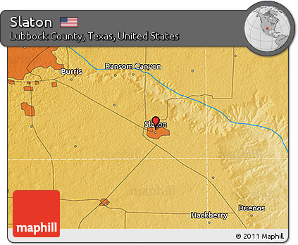 Physical 3D Map of Slaton