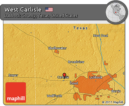 Physical 3D Map of West Carlisle