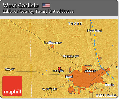 Physical 3D Map of West Carlisle