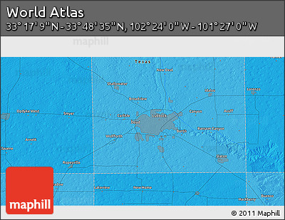 Political 3D Map of the Area around 33° 32' 52" N, 101° 55' 30" W