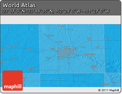 Political 3D Map of the Area around 33° 32' 52" N, 101° 55' 30" W