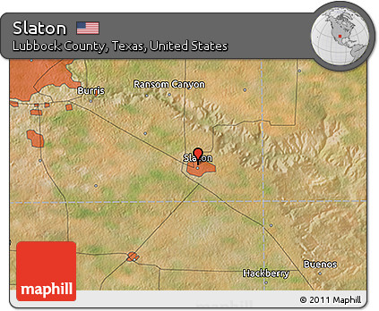 Satellite 3D Map of Slaton