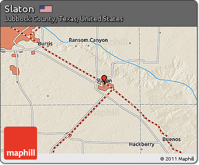 Shaded Relief 3D Map of Slaton