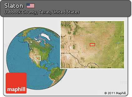 Satellite Location Map of Slaton