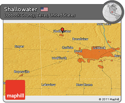 Physical Panoramic Map of Shallowater